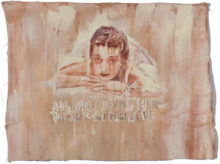 Johnny O’Brady - ALL MEN DESIRE HER -But She Can’t Find LOVE. 2007. mixed media on linen, 34 x 45 in